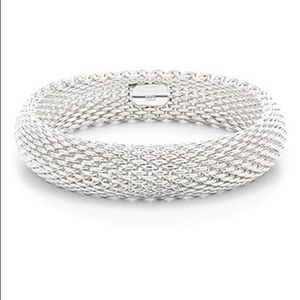 925 STERLING SILVER FLAT LINK CHAIN MESH BRACELET
